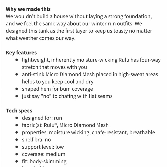 Lululemon “first base” tank size 6 - Picture 5 of 5